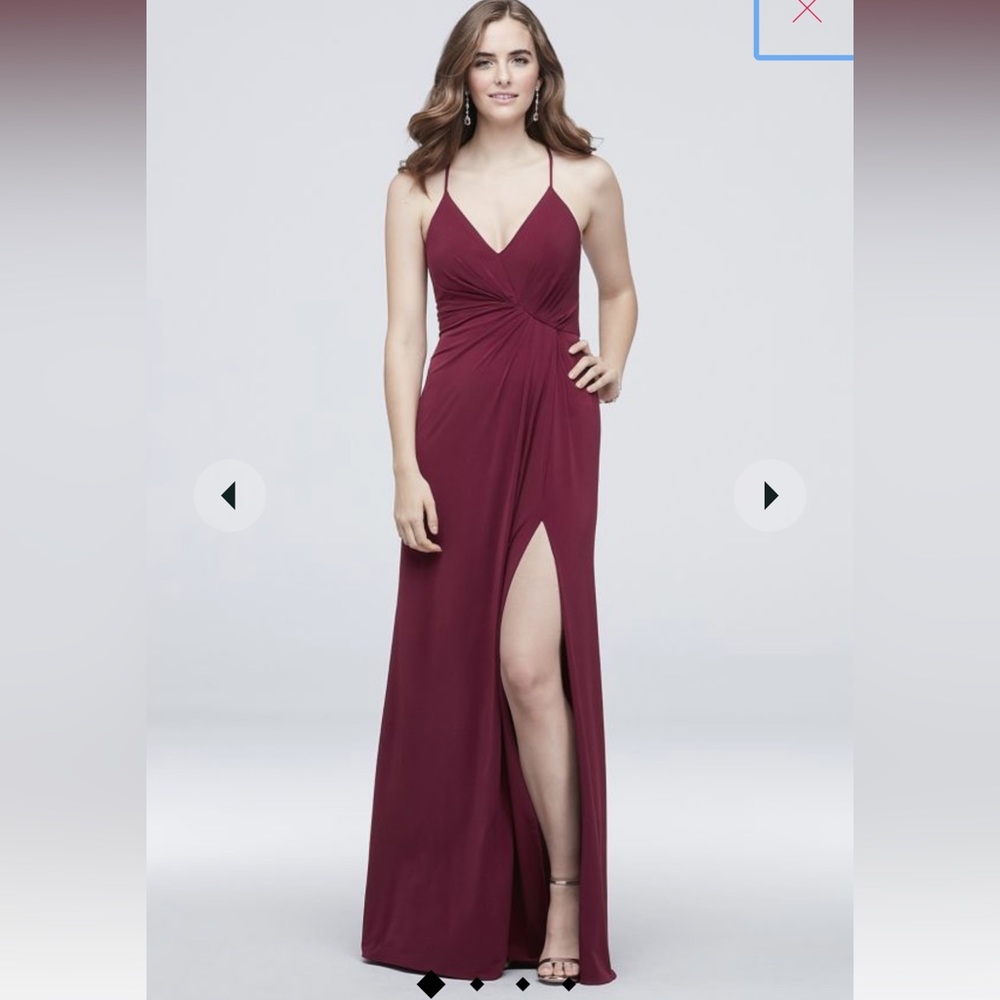 David’s Bridal V-Neck Drapped Jersey Dress